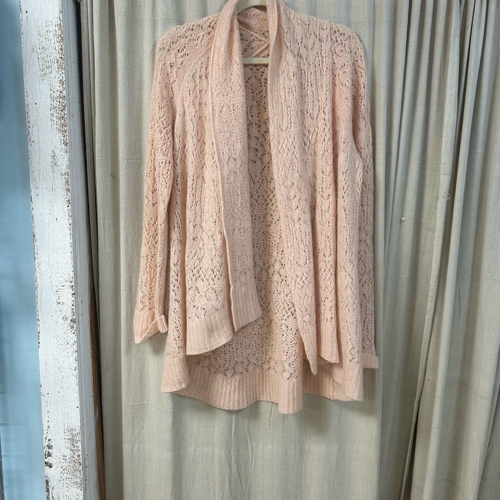 Calypso St. Barth Light Pink Lace Cardigan